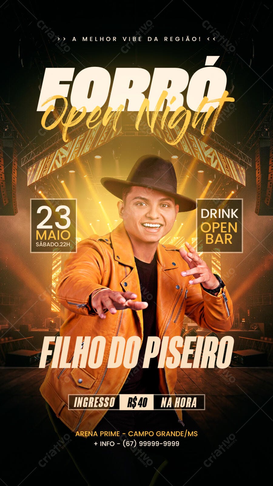 Flyer Forró Open Night Show Maio PSD Editável