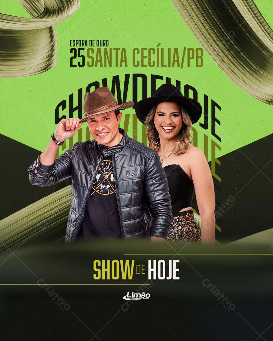 Post Instagram Show de Hoje Evento Musical PSD Editável