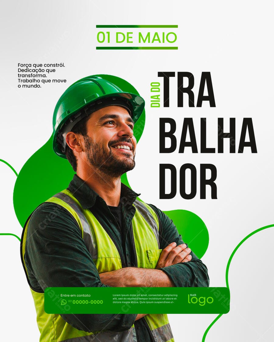 Template Canva Post Instagram Dia do Trabalhador 1 de Maio Editável