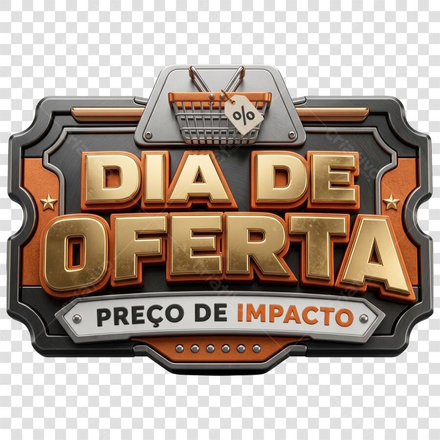 Elemento 3D Dia de Oferta Preço de Impacto PNG Fundo Transparente