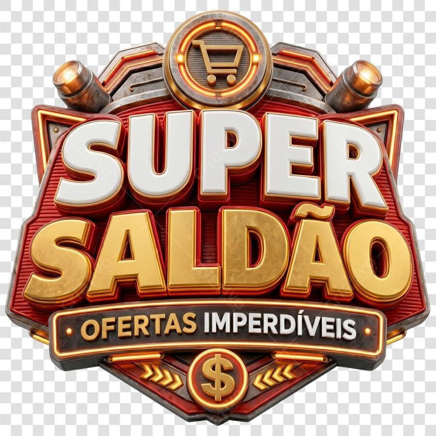 Elemento 3D Super Saldo Ofertas Imperdíveis PNG Fundo Transparente