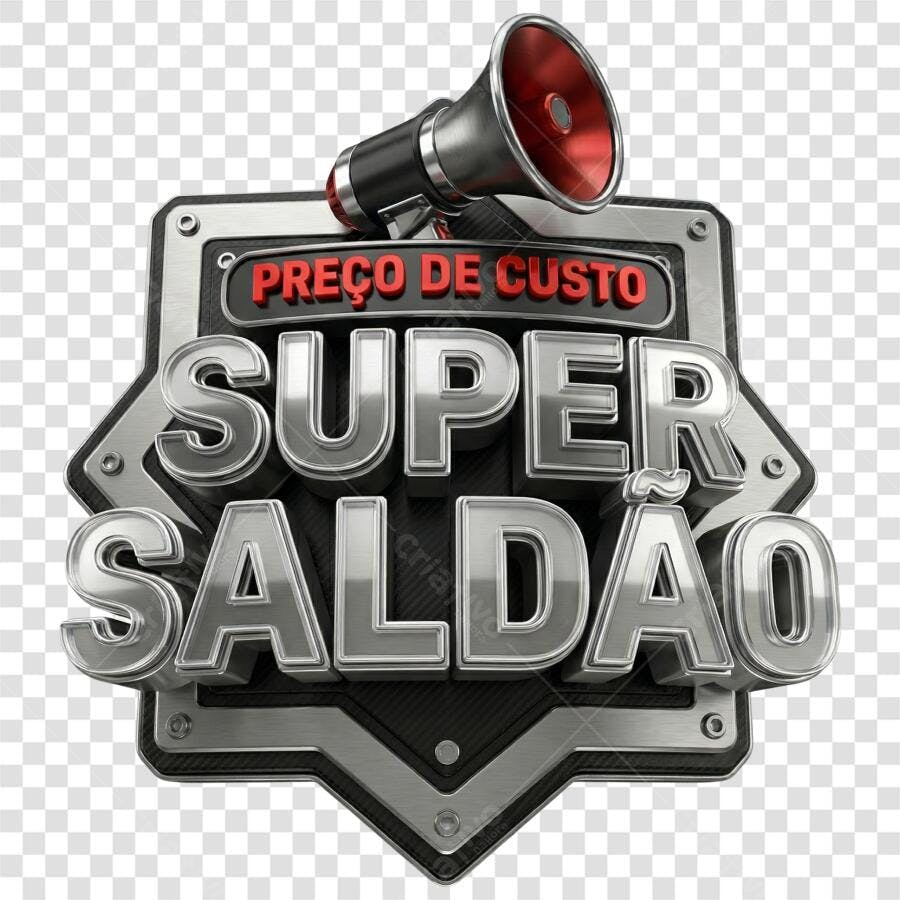 Elemento 3D Super Saldo Preço de Custo Megafone PNG Fundo Transparente