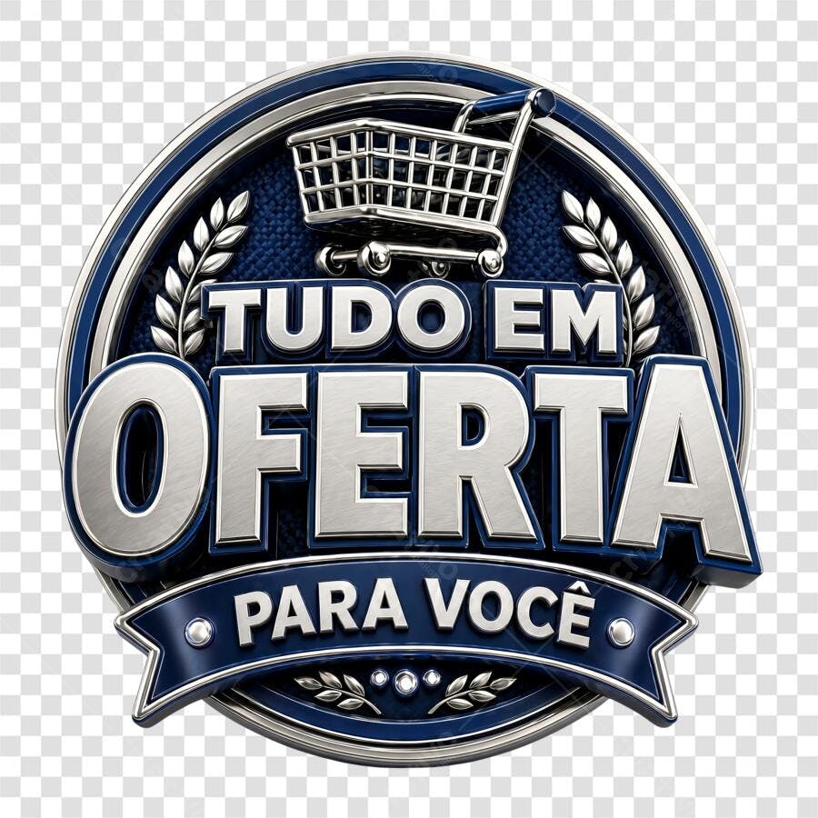 Elemento 3D Tudo em Oferta Carrinho Compras PNG Fundo Transparente