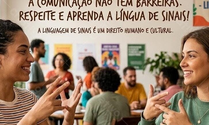 Foto Mulheres Aprendendo Libras Comunicação Inclusiva Grupo