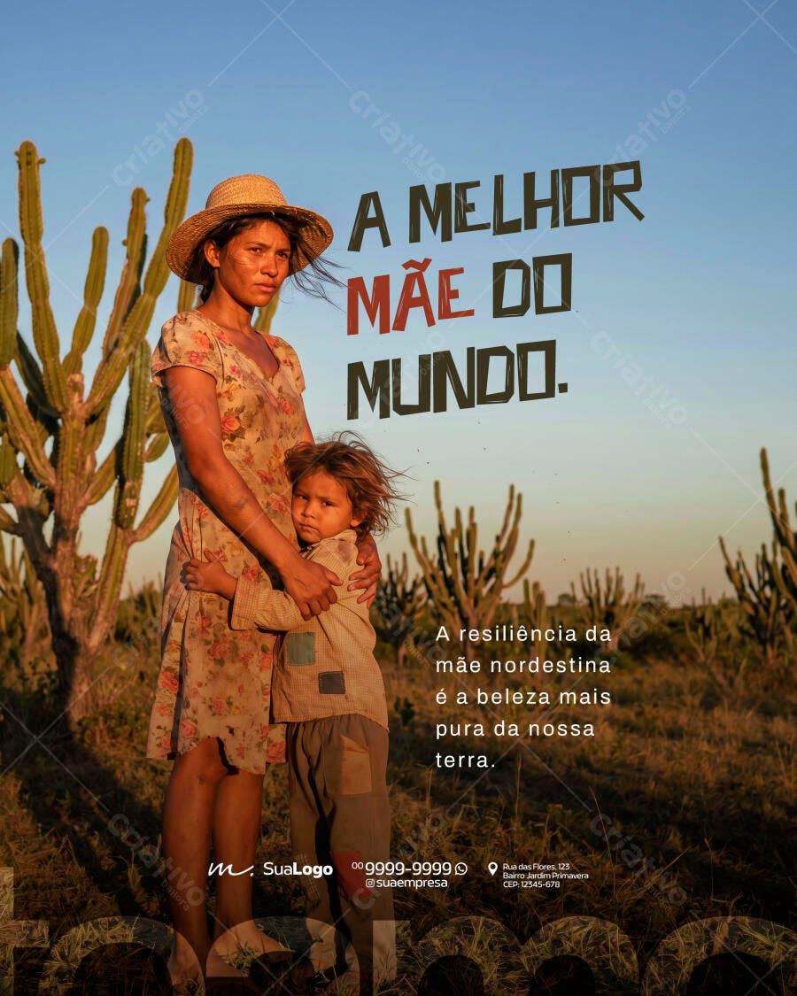 Flyer Dia das Mães Nordestina PSD Editável