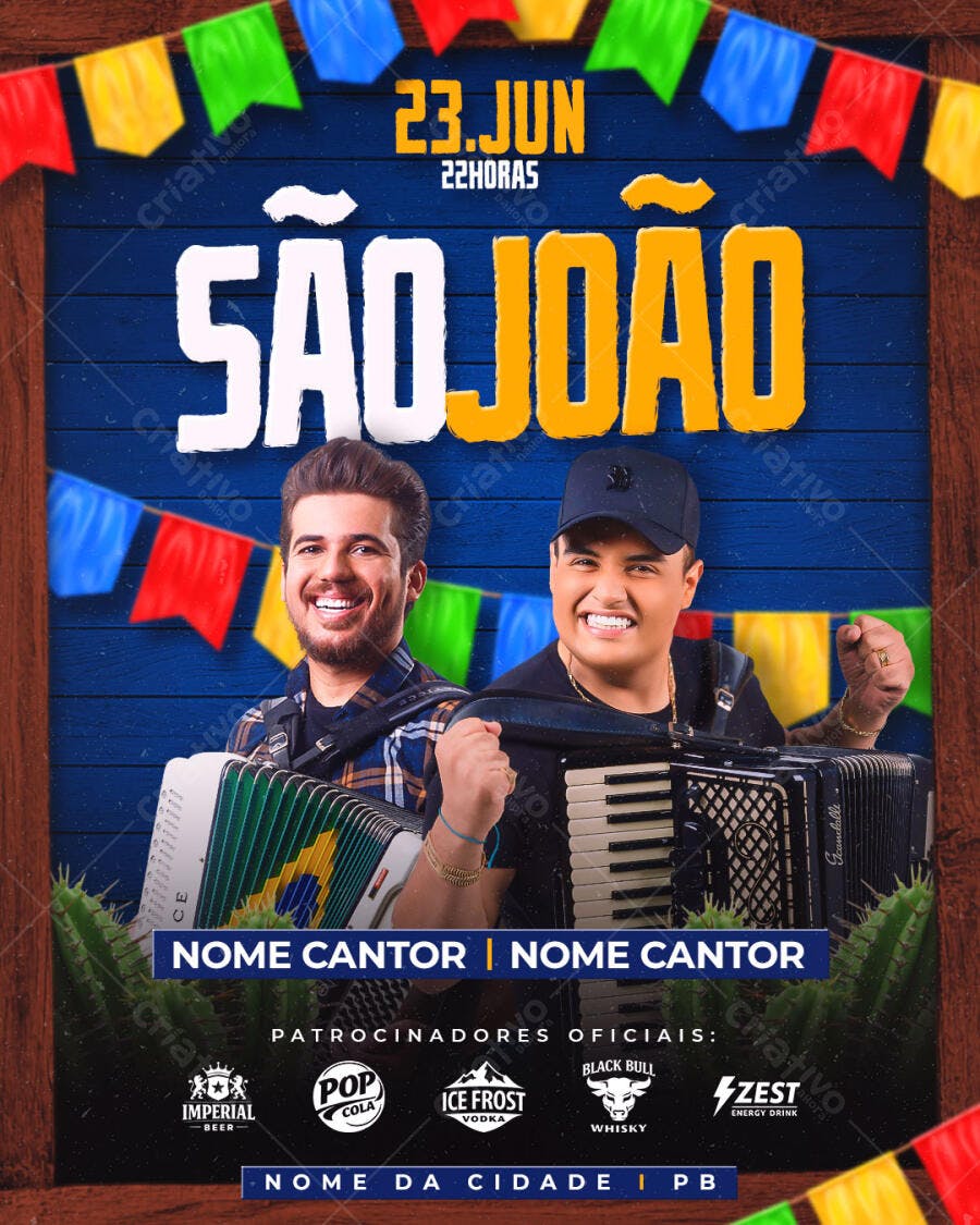 Flyer São João Festa Junina Arraial PSD Editável