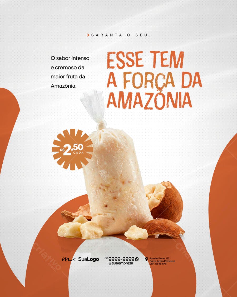 Post Instagram Açaí Sorvete Amazônia PSD Editável