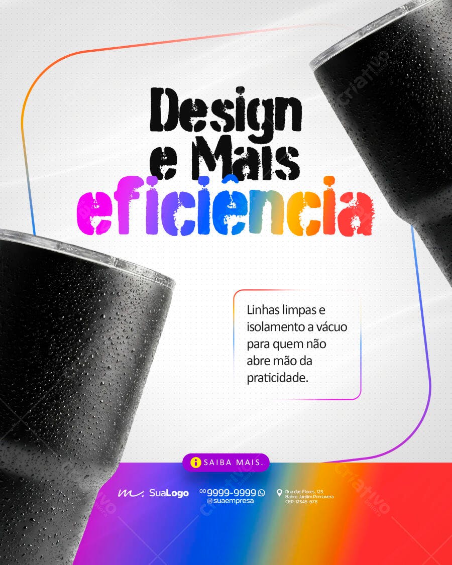 Post Instagram Design e Eficiência PSD Editável