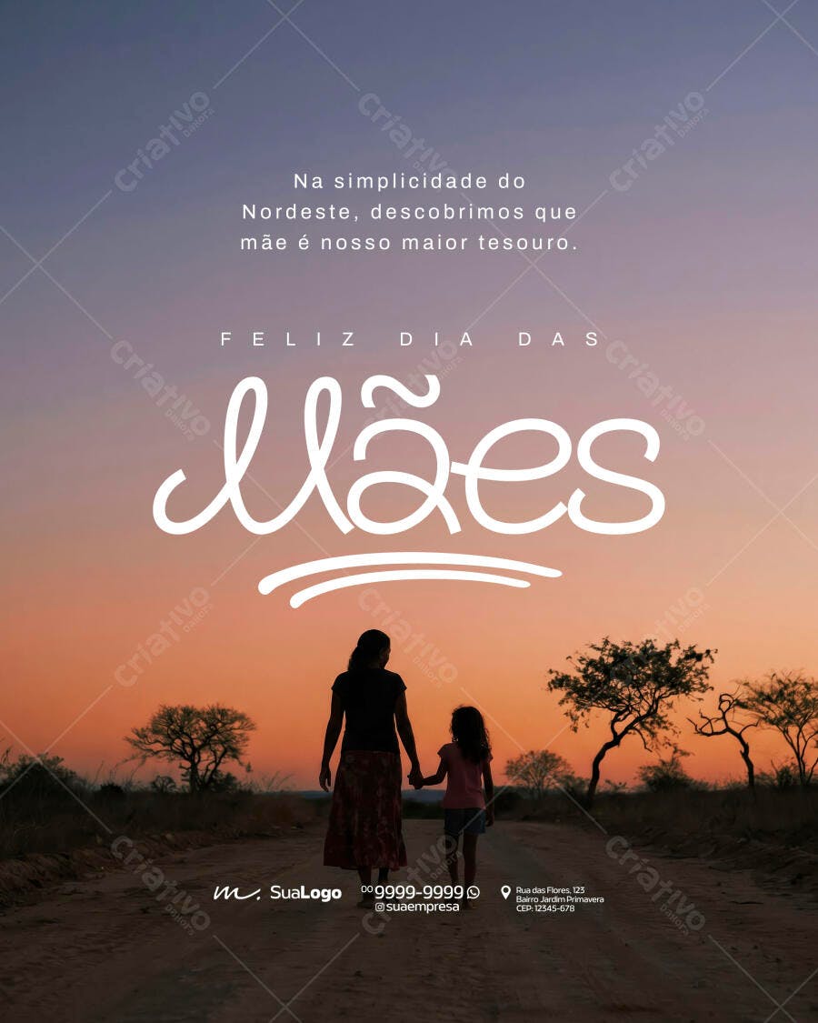 Post Instagram Dia das Mães Nordeste PSD Editável