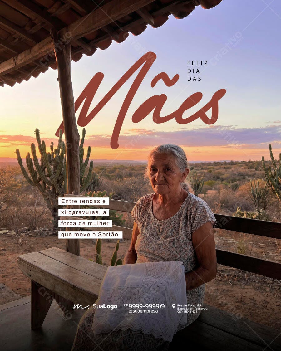 Post Instagram Dia das Mães Sertão PSD Editável