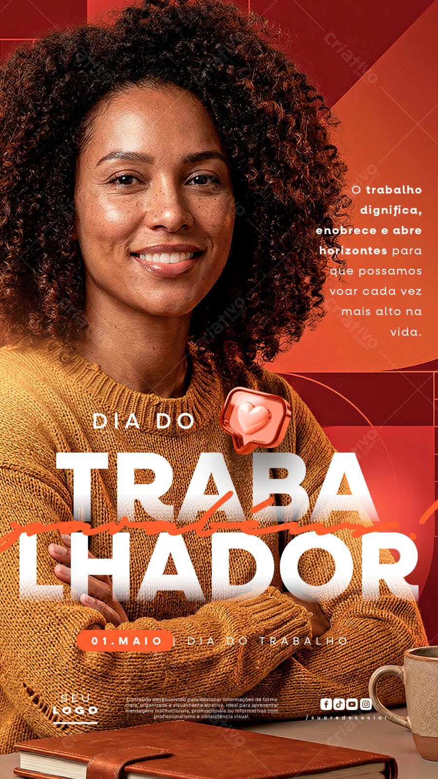Post Instagram Dia do Trabalhador 1 de Maio PSD Editável