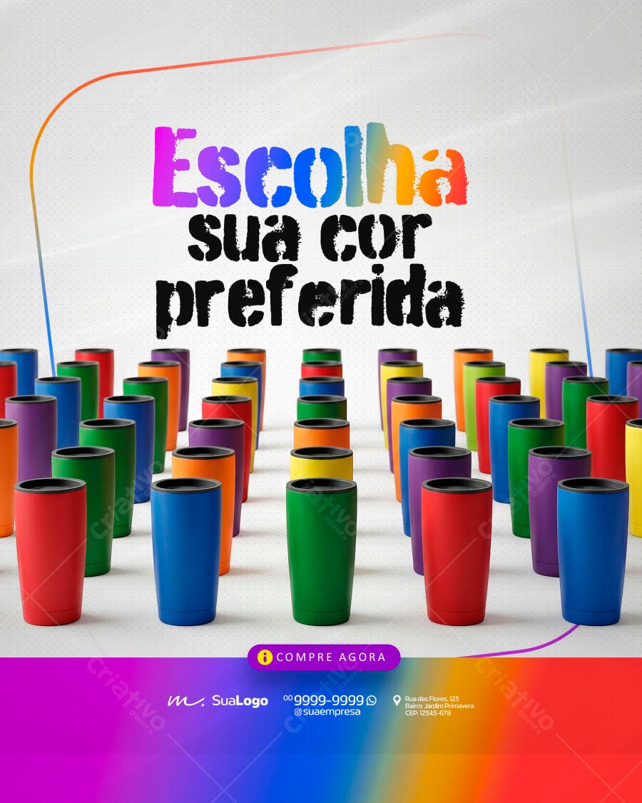 Post Instagram Loja Variedades Produtos Coloridos PSD Editável