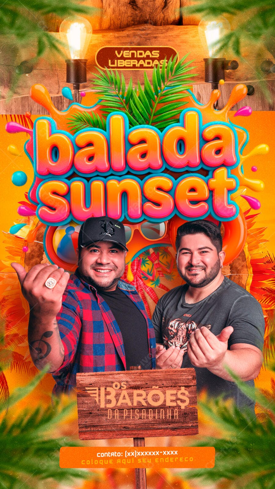 Story Balada Sunset Festa Verão PSD Editável