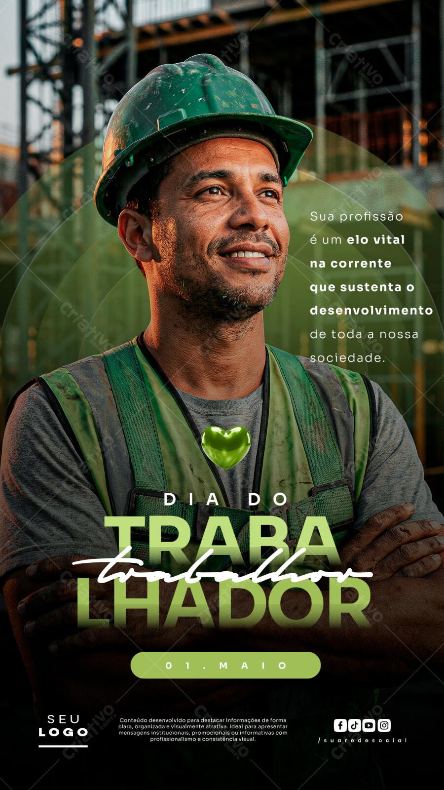 Story Dia do Trabalhador 1 de Maio PSD Editável