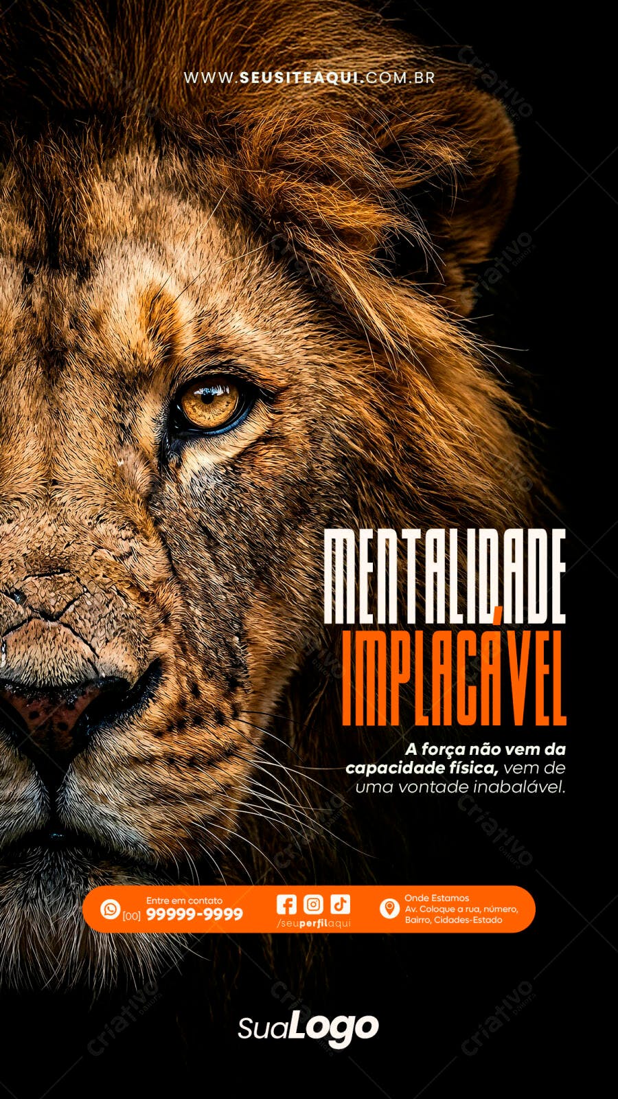 Story Instagram Academia Fitness Leão PSD Editável