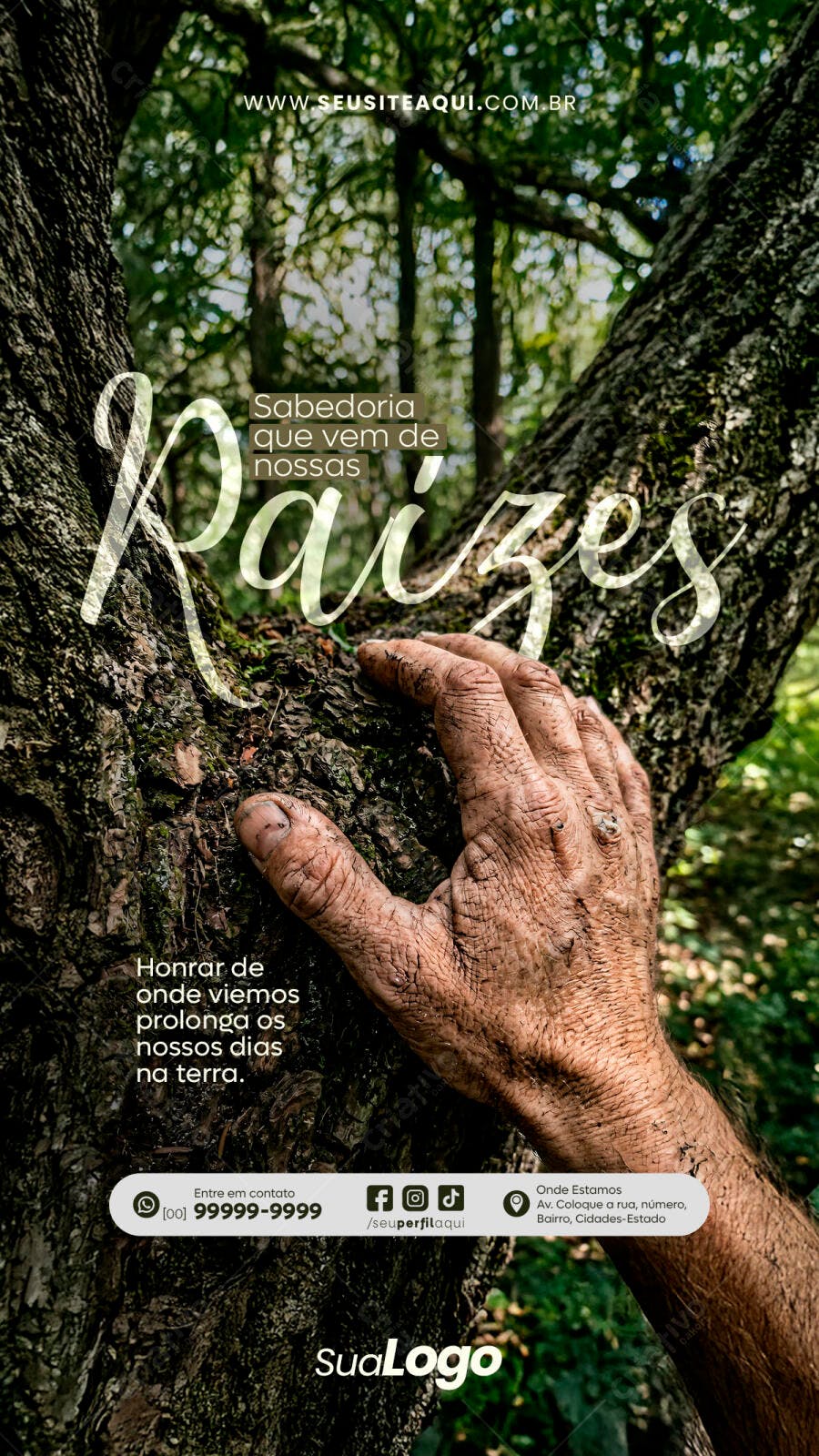 Story Instagram Raízes Natureza Reflexão PSD Editável