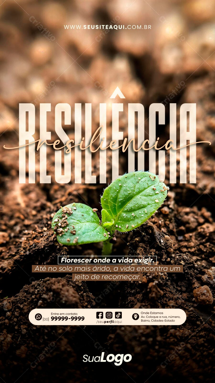 Story Instagram Resiliência Crescimento Pessoal PSD Editável