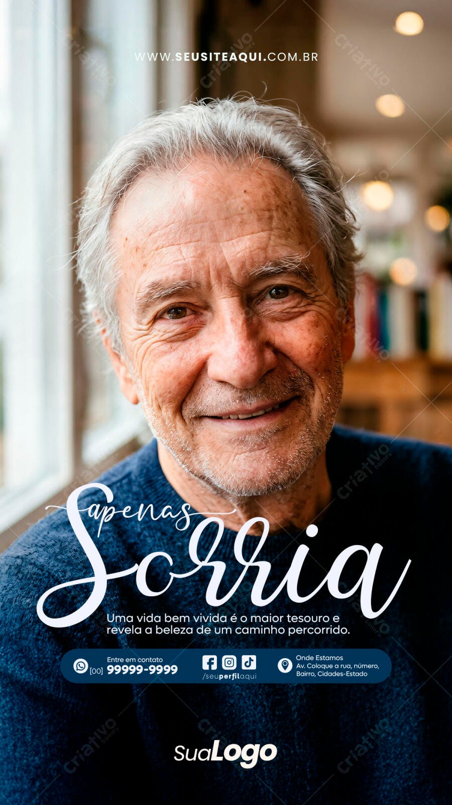 Story Instagram Sorria Frase Motivacional PSD Editável