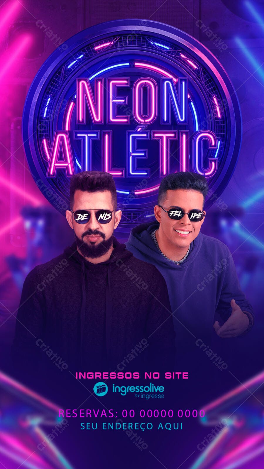 Story Neon Balada Festa Noturna PSD Editável