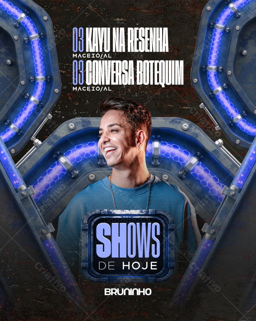 Flyer Shows de Hoje Eventos Noturnos PSD Editável