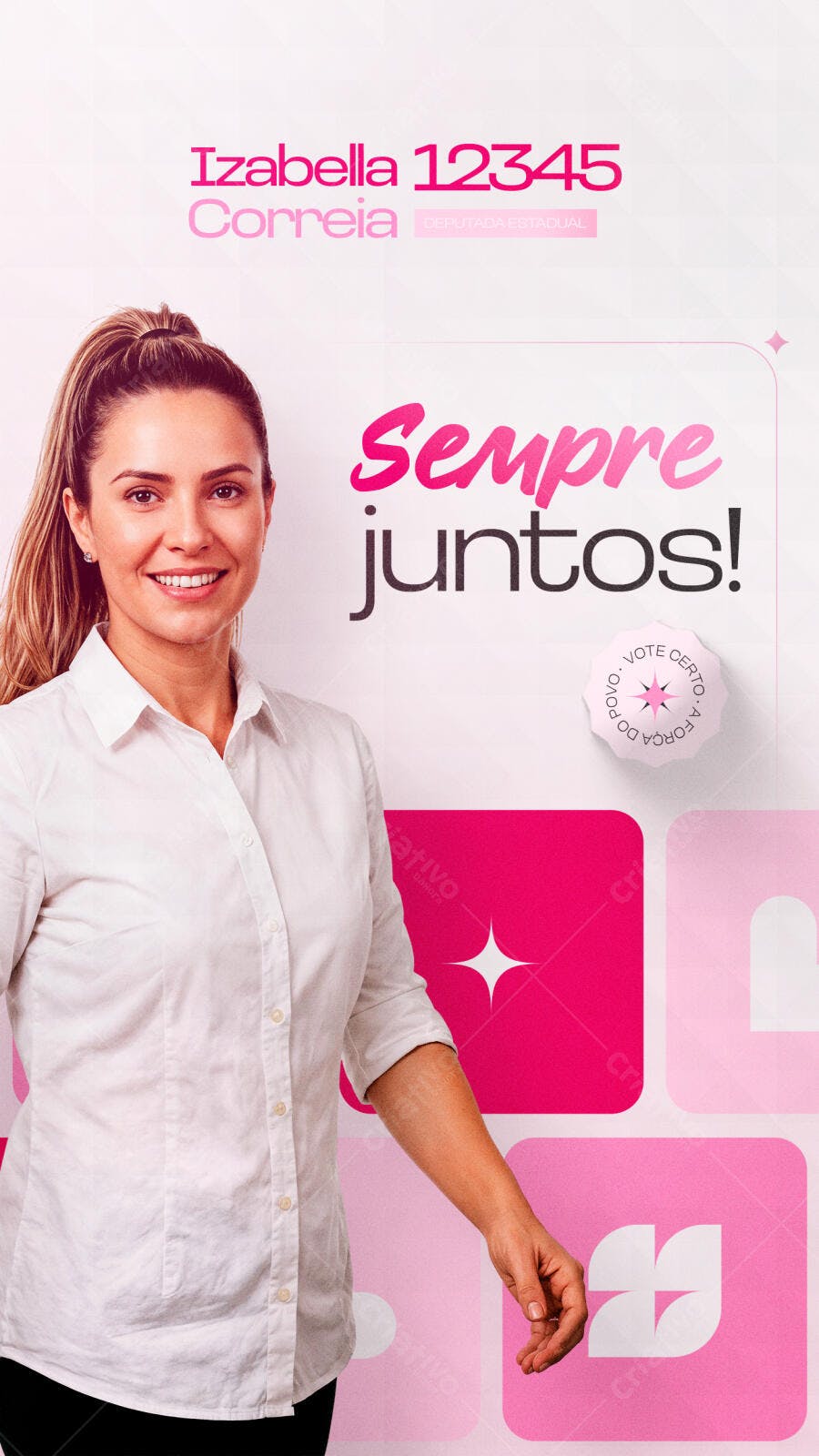 Post Instagram Campanha Eleitoral Izabella Correia PSD Editável