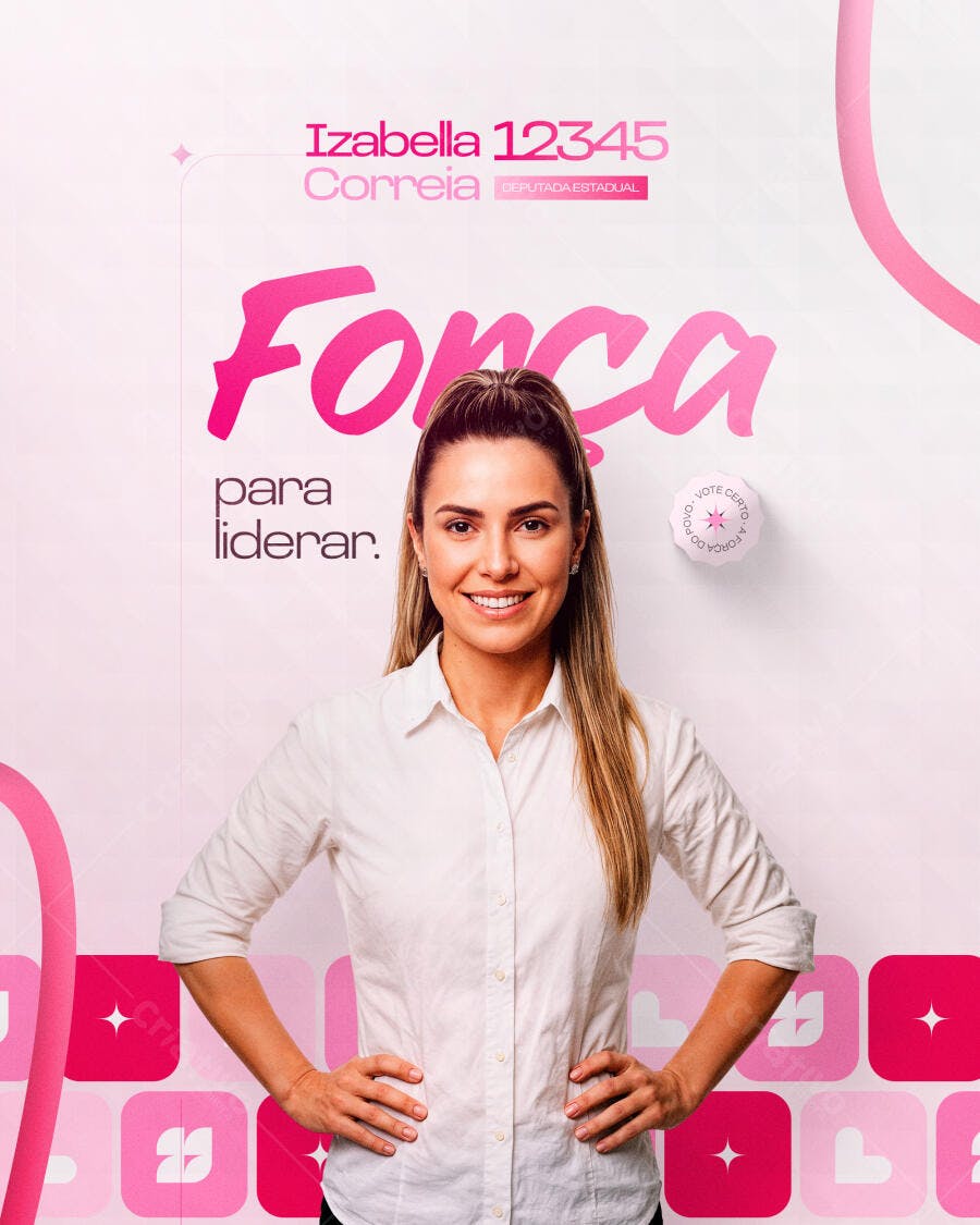 Post Instagram Campanha Política Feminina PSD Editável