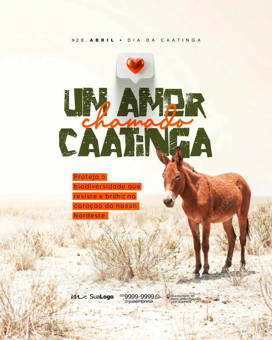 Post Instagram Dia da Caatinga 28 Abril PSD Editável