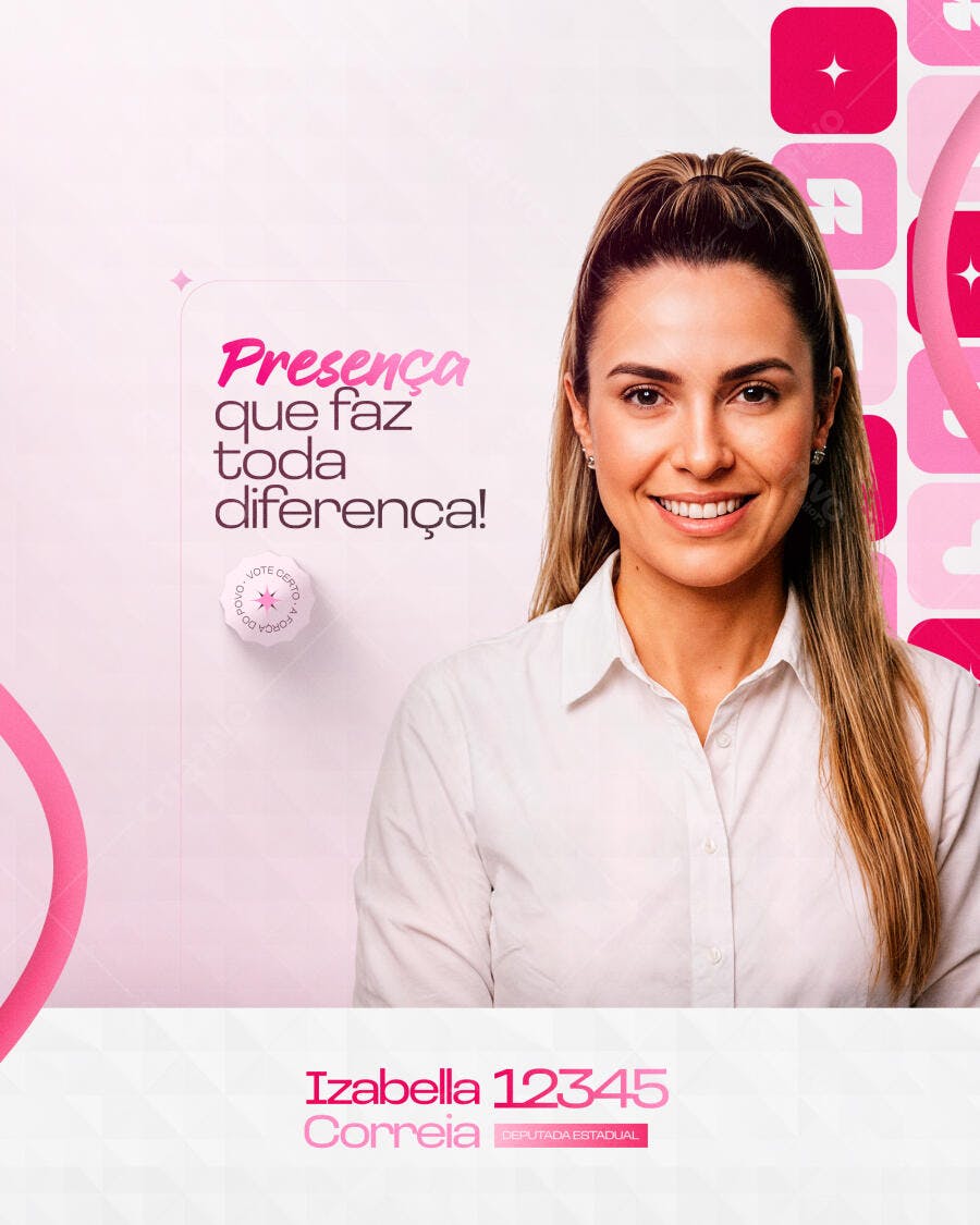 Post Instagram Marketing Pessoal Rosa PSD Editável