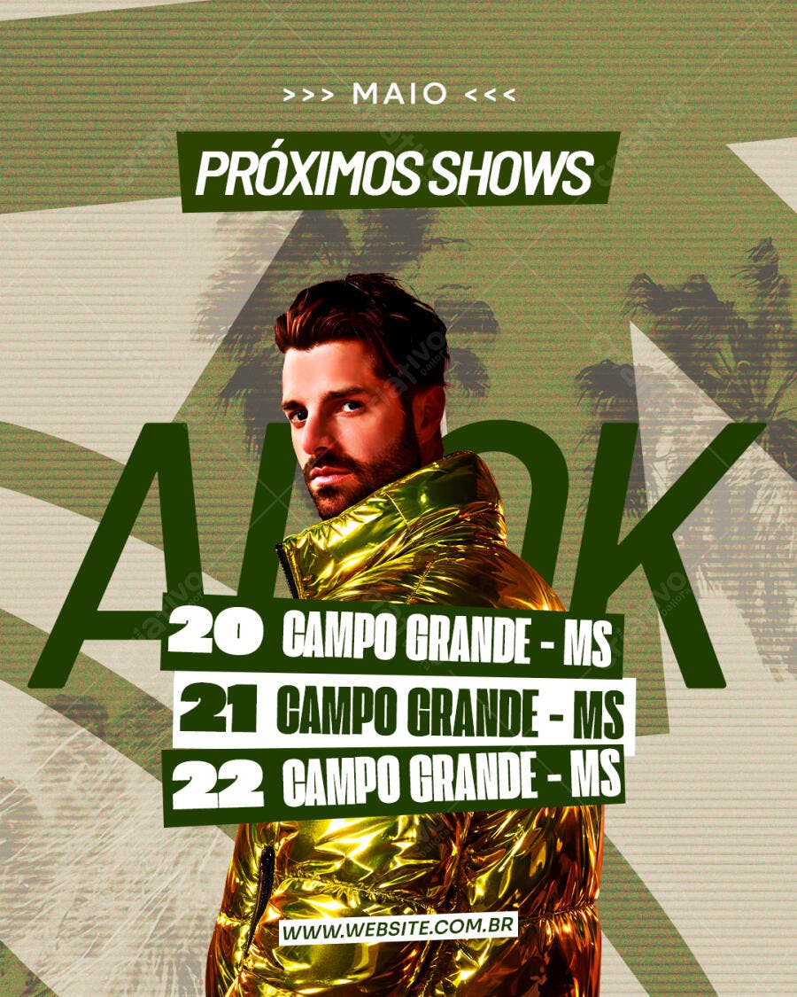 Post Instagram Shows Alok Maio PSD Editável