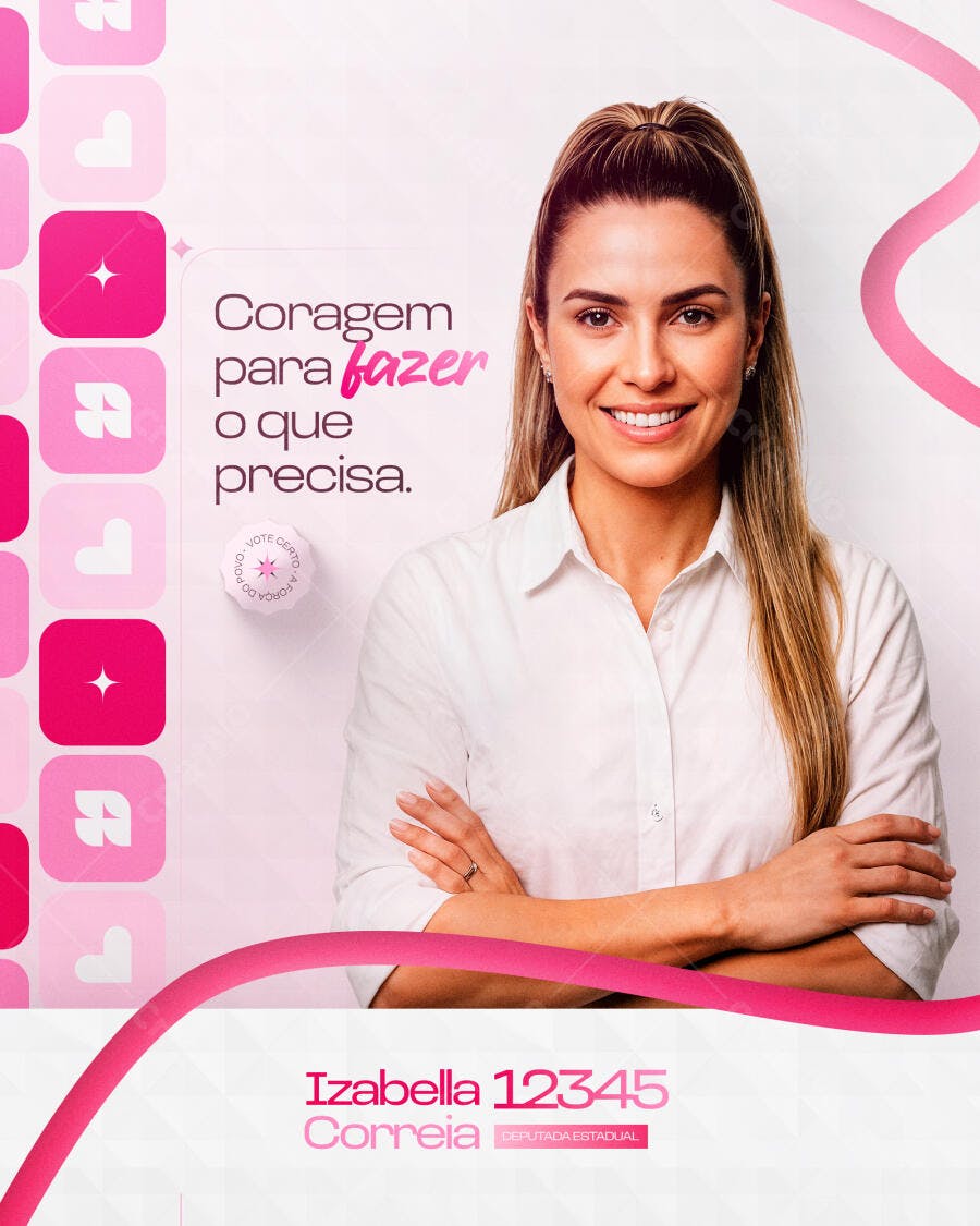 Post Outubro Rosa Conscientização Saúde PSD Editável