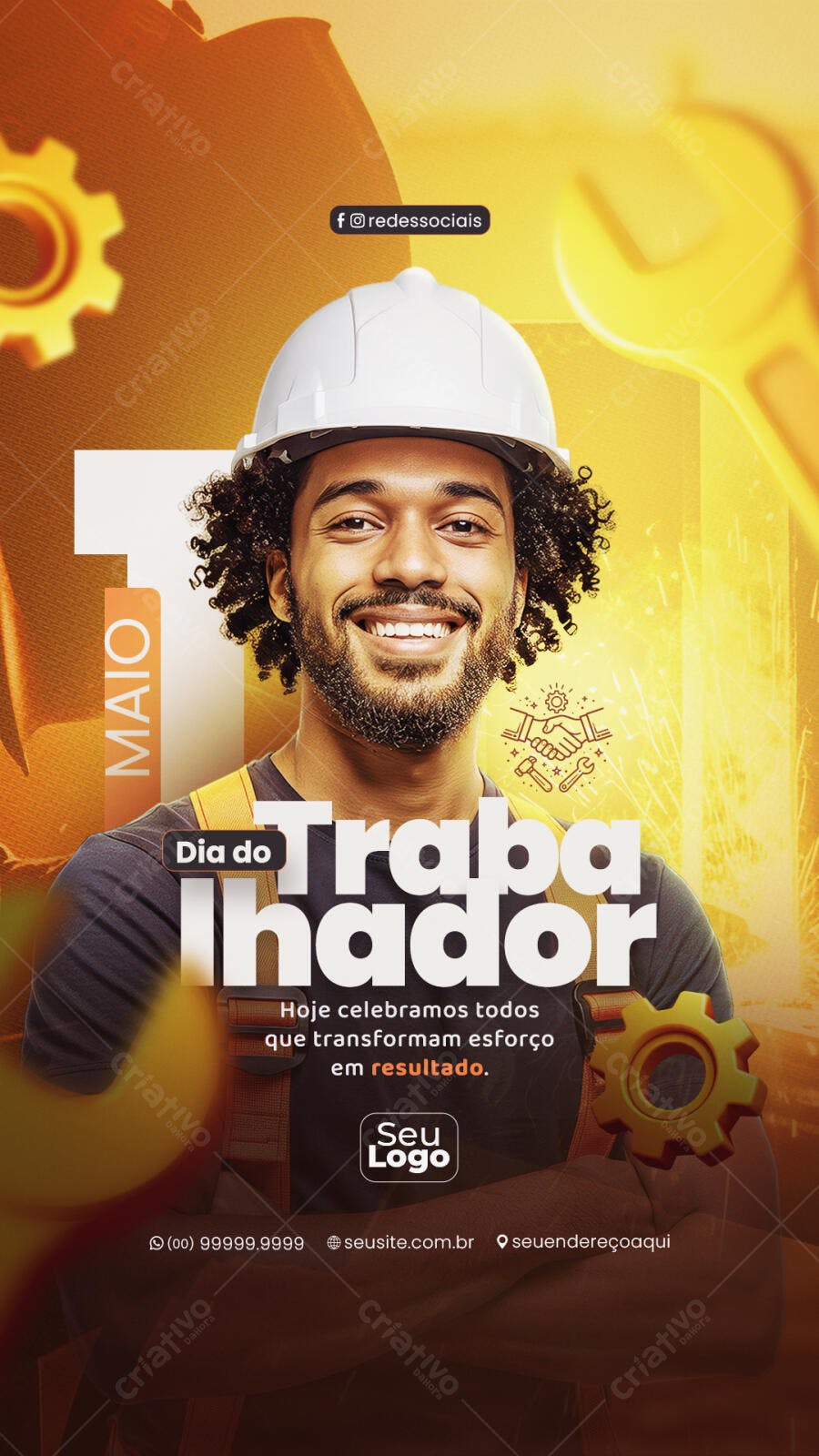 Story Dia do Trabalhador 1 de Maio PSD Editável