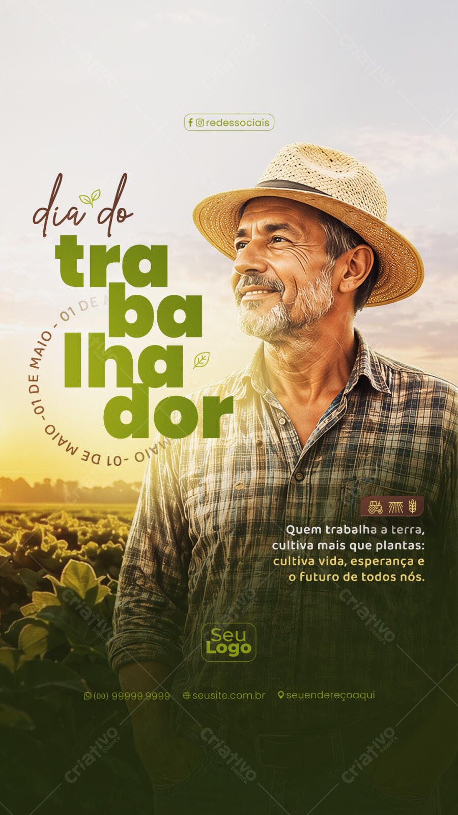 Story Dia do Trabalho 1 de Maio Rural PSD Editável