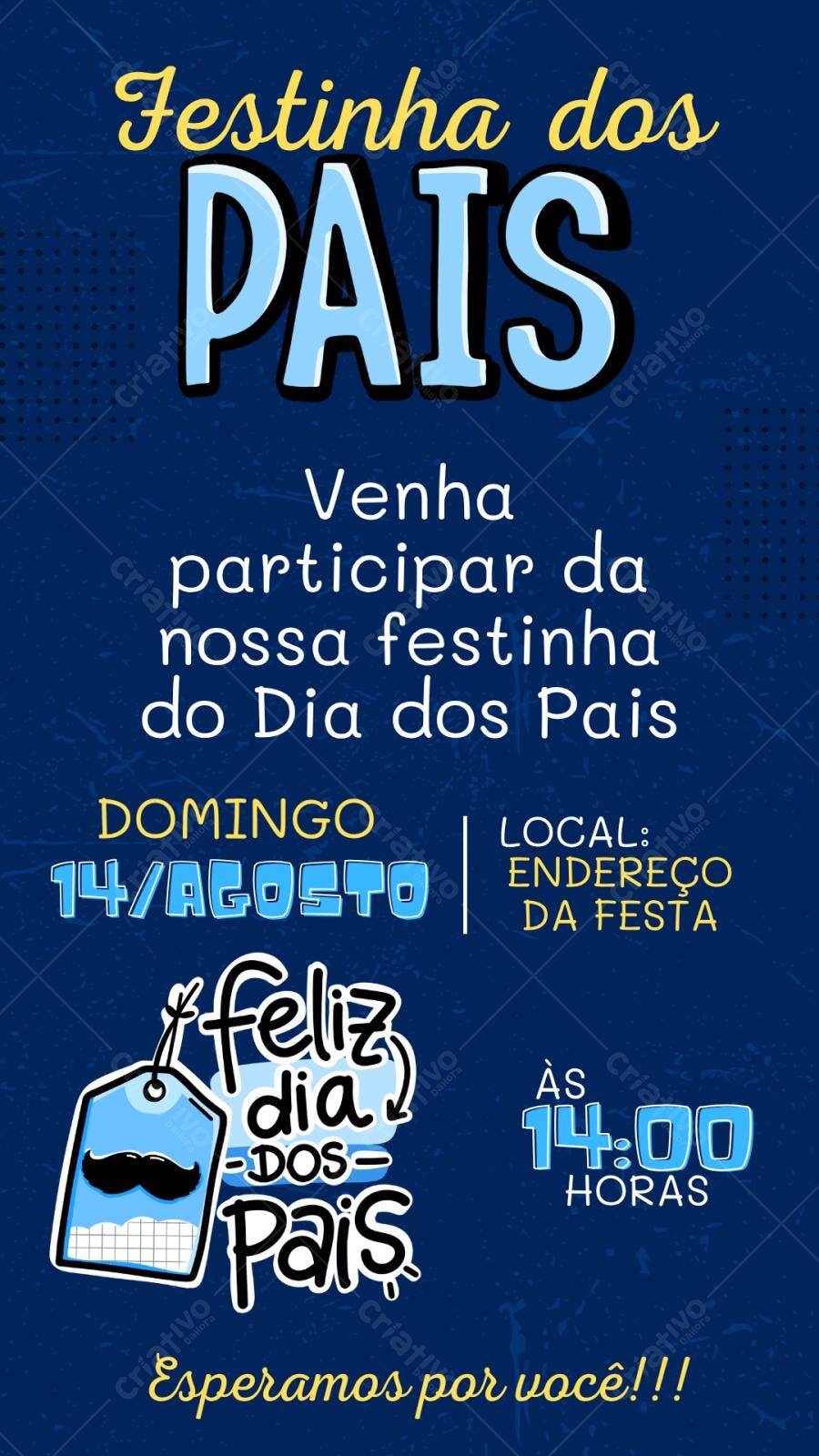 Convite Festinha Dia dos Pais Agosto Editável