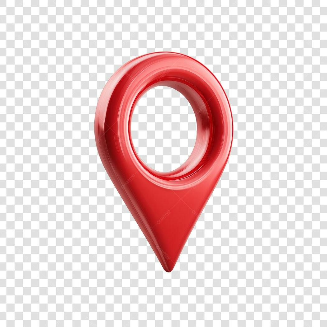 Elemento 3D Marcador Localização Vermelho PNG Fundo Transparente