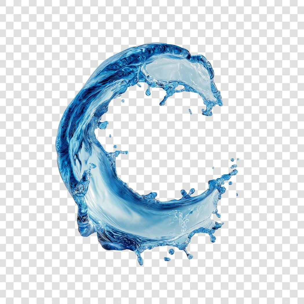 Elemento 3D Salpico Água Azul Transparente PNG Fundo Transparente