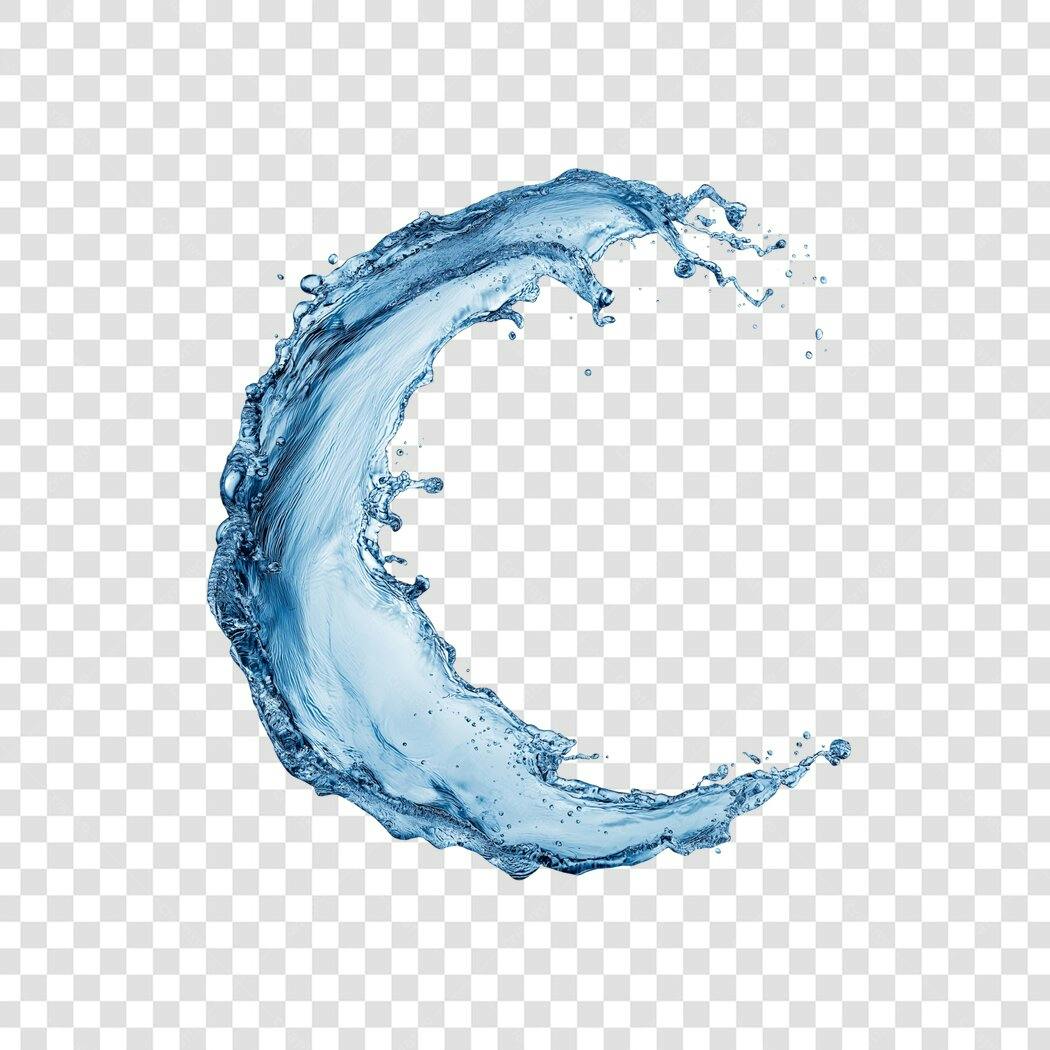 Elemento Decorativo Água Respingo Azul PNG Fundo Transparente