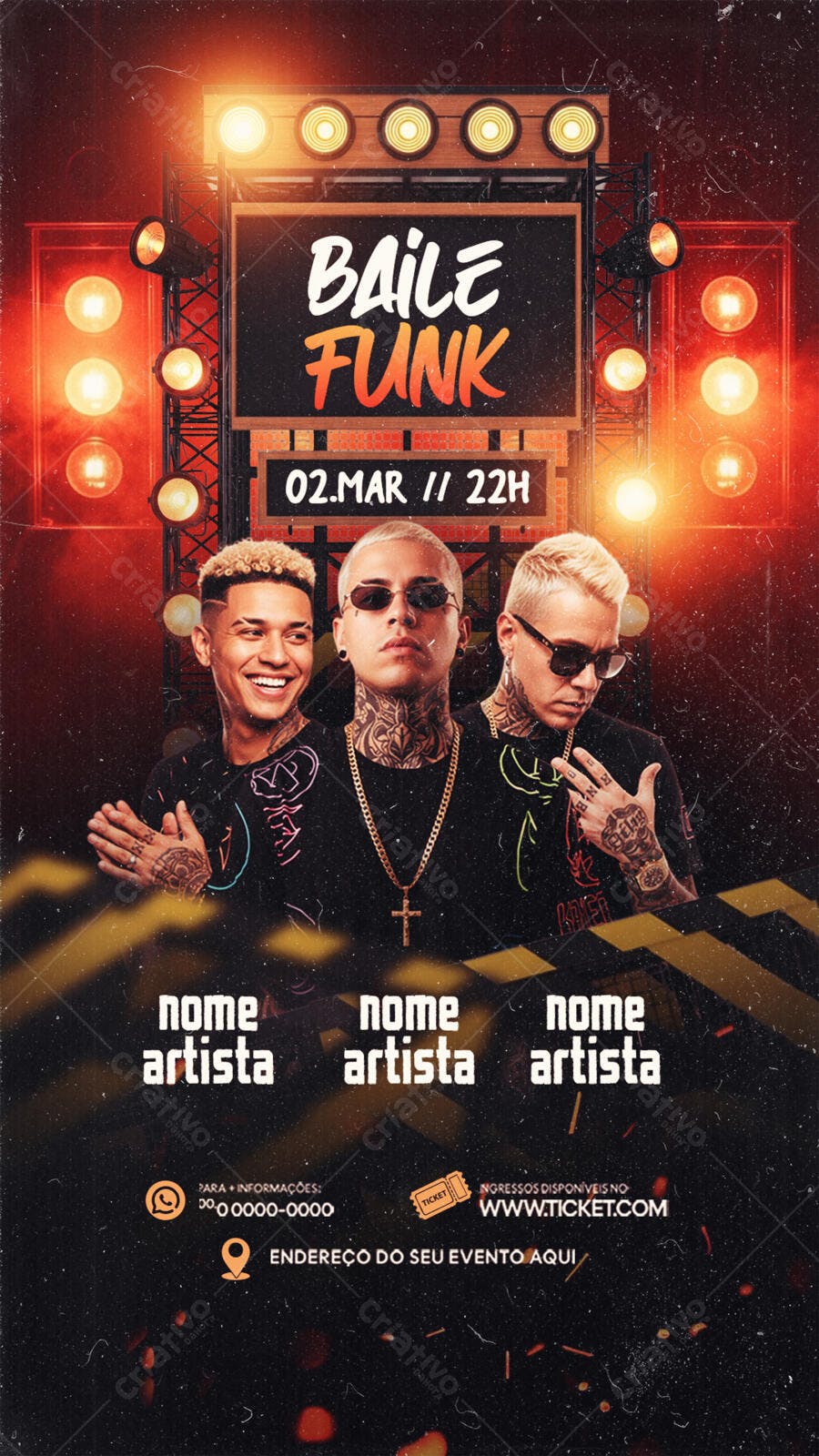 Flyer Baile Funk Evento Balada PSD Editável