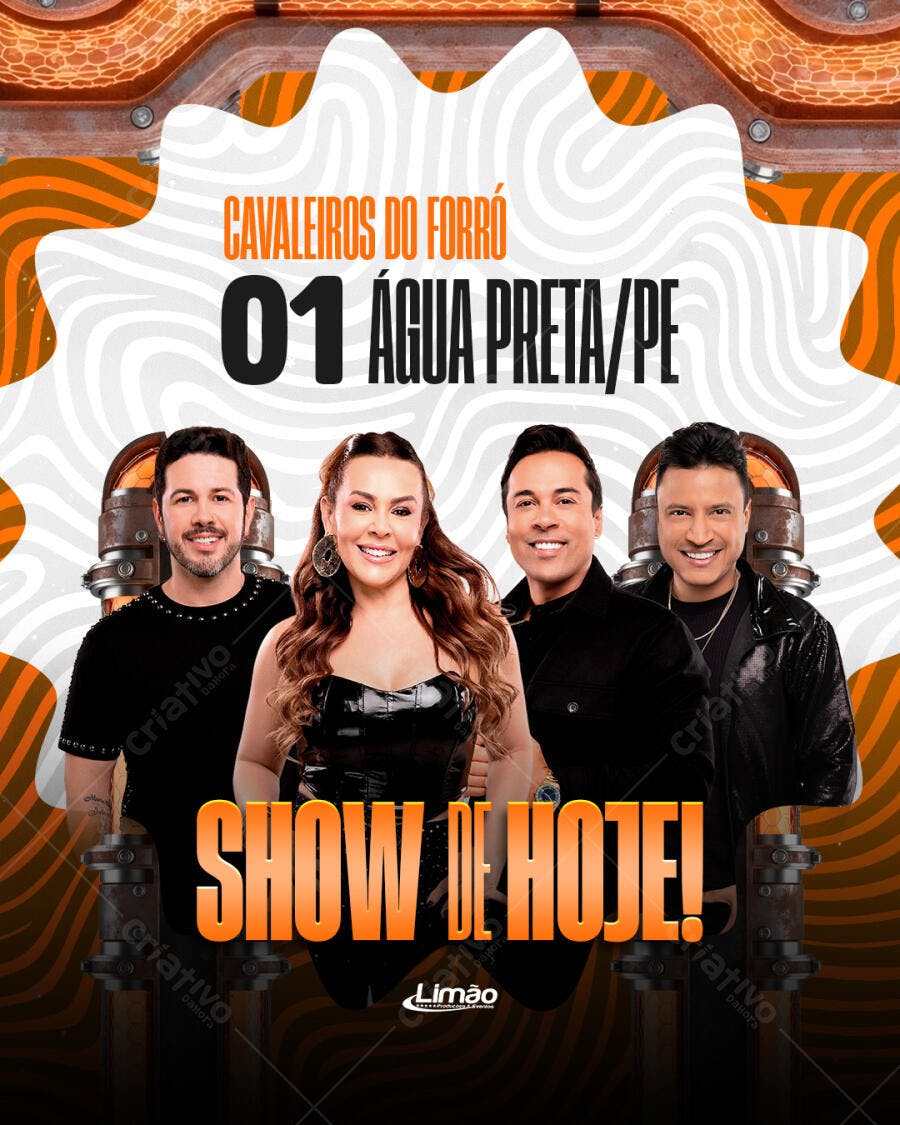 Flyer Show Cavaleiros do Forró Água Preta PE PSD Editável