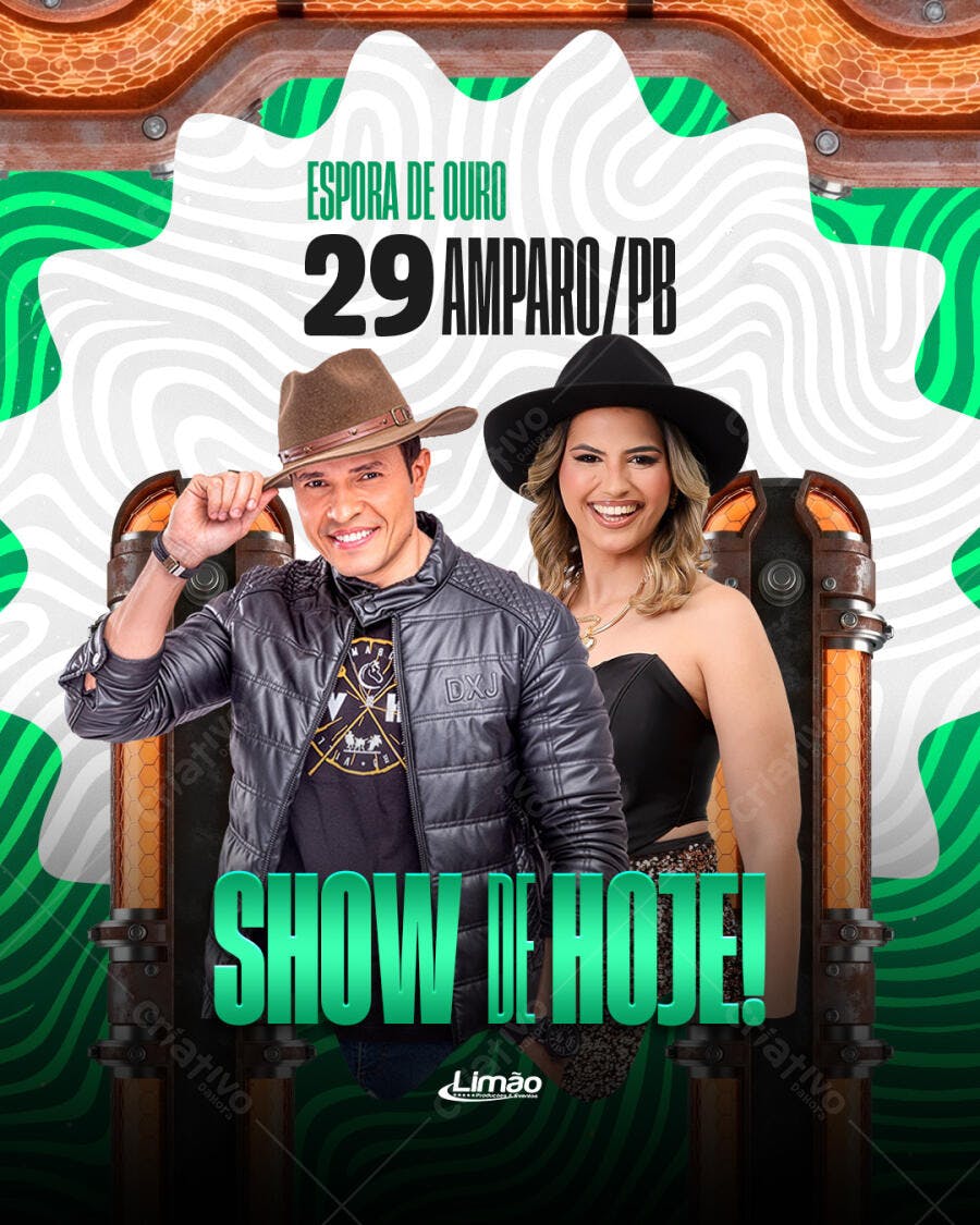 Flyer Show de Hoje Evento Musical Sertanejo PSD Editável
