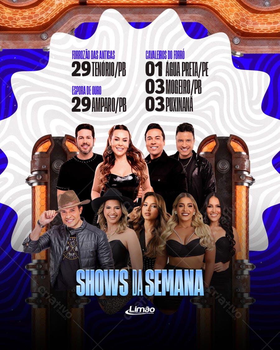 Flyer Shows da Semana Forró Sertanejo PSD Editável