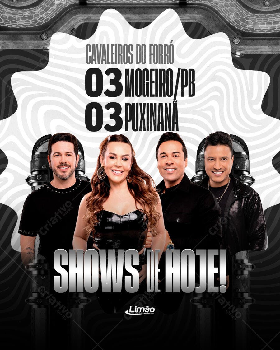 Flyer Shows Forró Cavaleiros do Forró PSD Editável