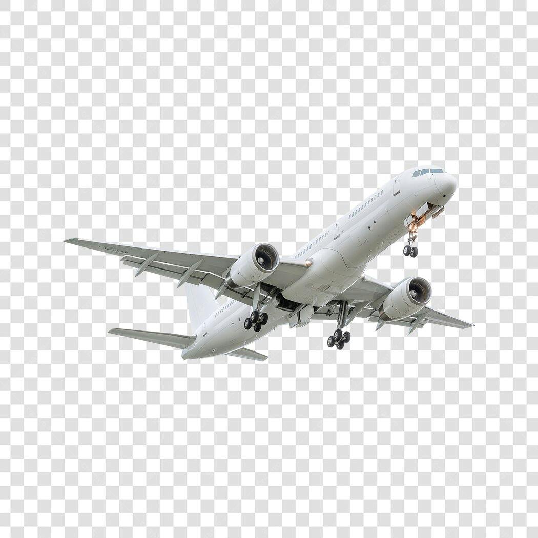 Foto Recortada Avião Decolando Viagem PNG Fundo Transparente