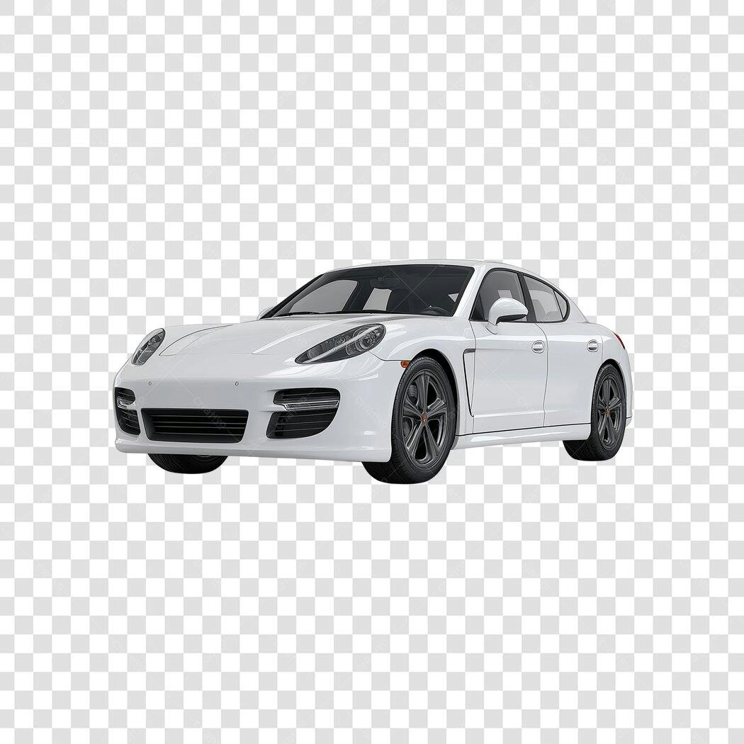 Foto Recortada Carro Esportivo Branco PNG Fundo Transparente