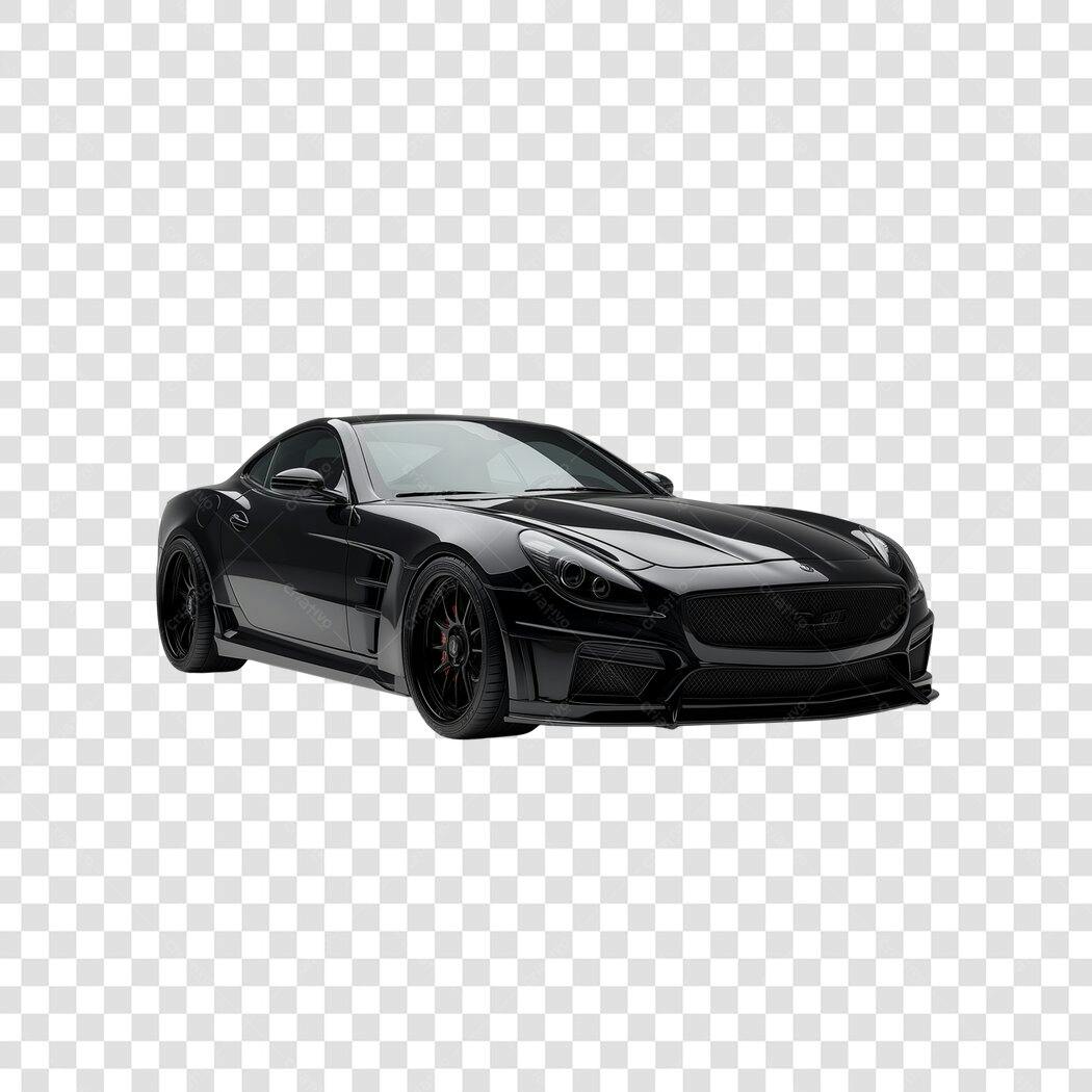Foto Recortada Carro Esportivo Preto PNG Fundo Transparente