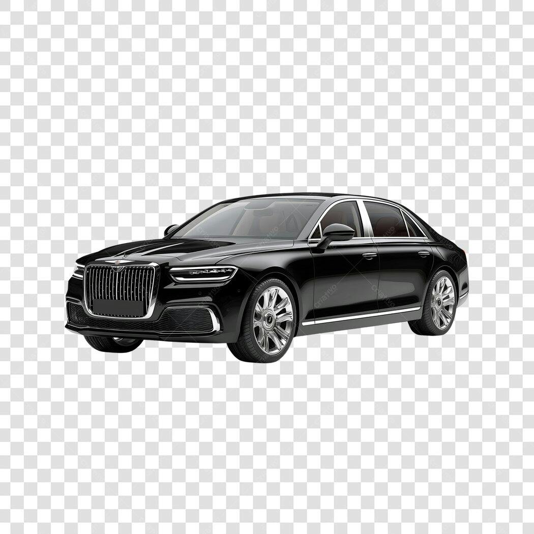 Foto Recortada Carro Luxuoso Preto Sedan PNG Fundo Transparente