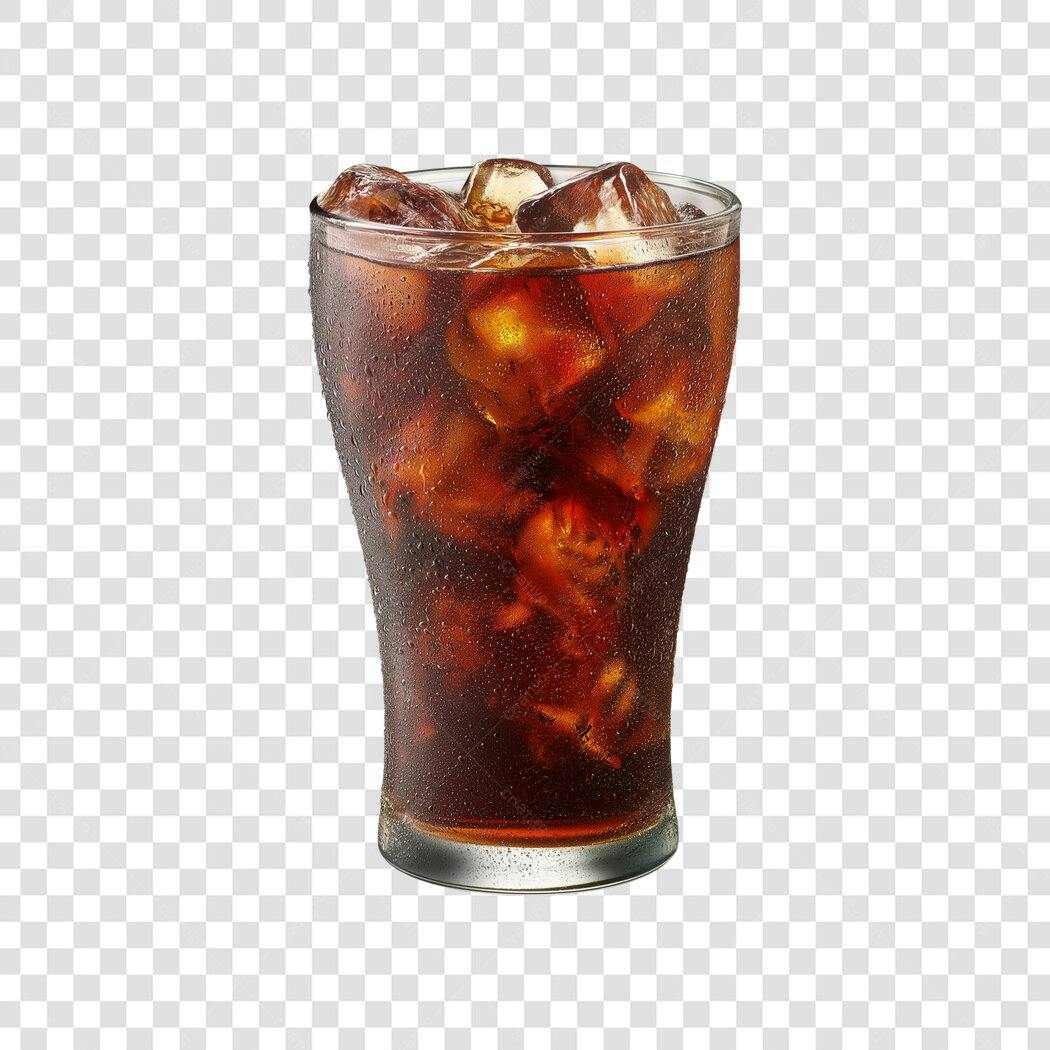 Foto Recortada Copo Refrigerante Gelo PNG Fundo Transparente