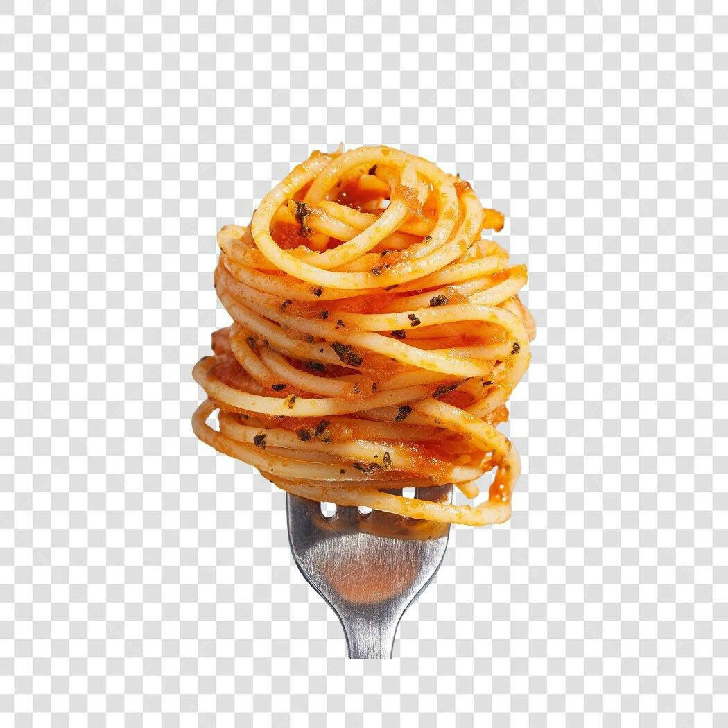 Foto Recortada Espaguete Garfo Molho Vermelho PNG Fundo Transparente