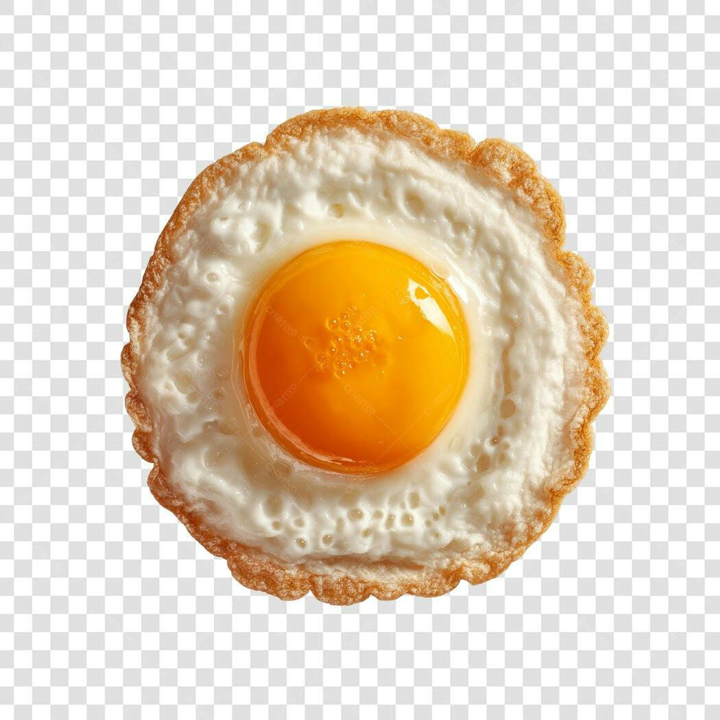 Foto Recortada Ovo Frito Gema Amarela PNG Fundo Transparente