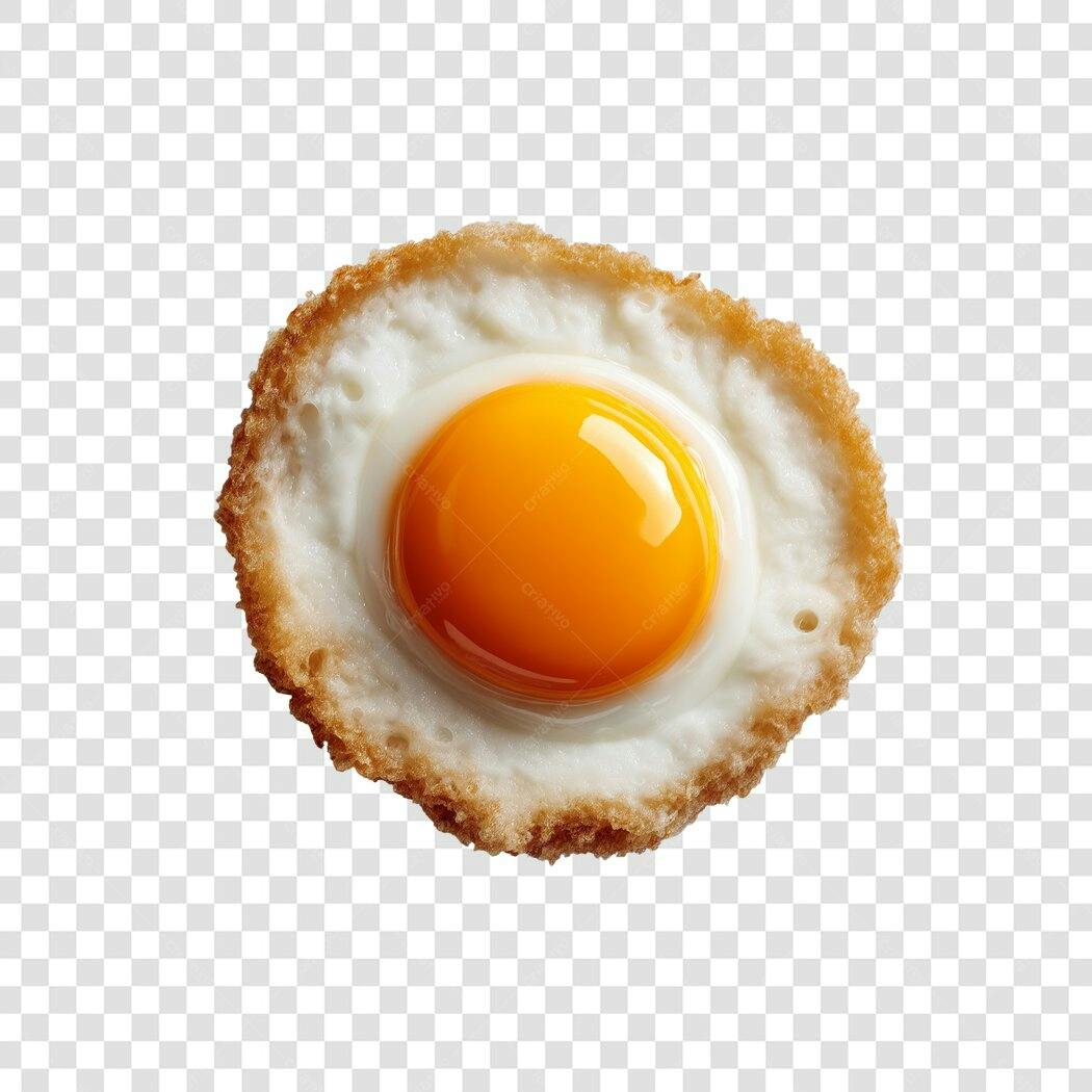 Foto Recortada Ovo Frito Gema Amarela PNG Fundo Transparente