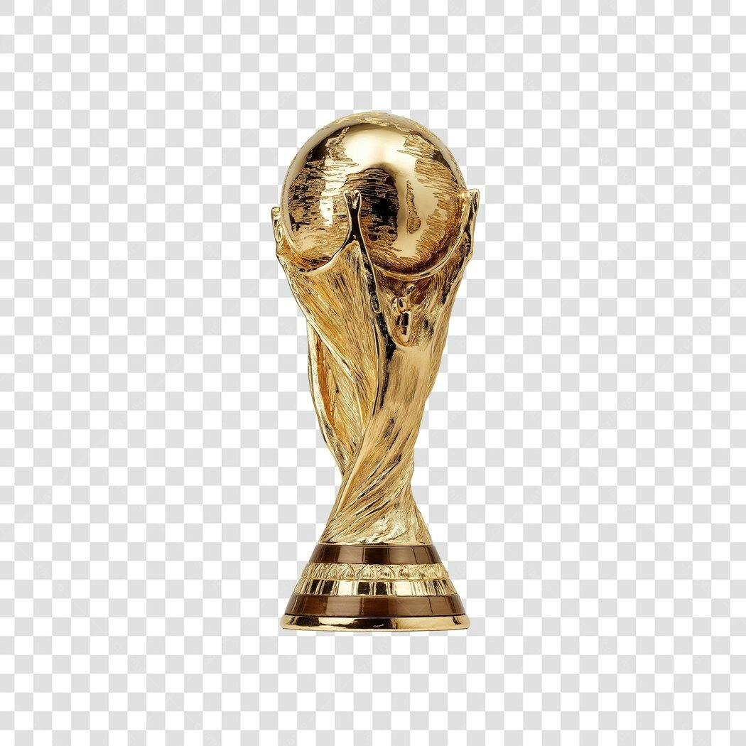 Foto Recortada Taça Copa do Mundo Dourada PNG Fundo Transparente